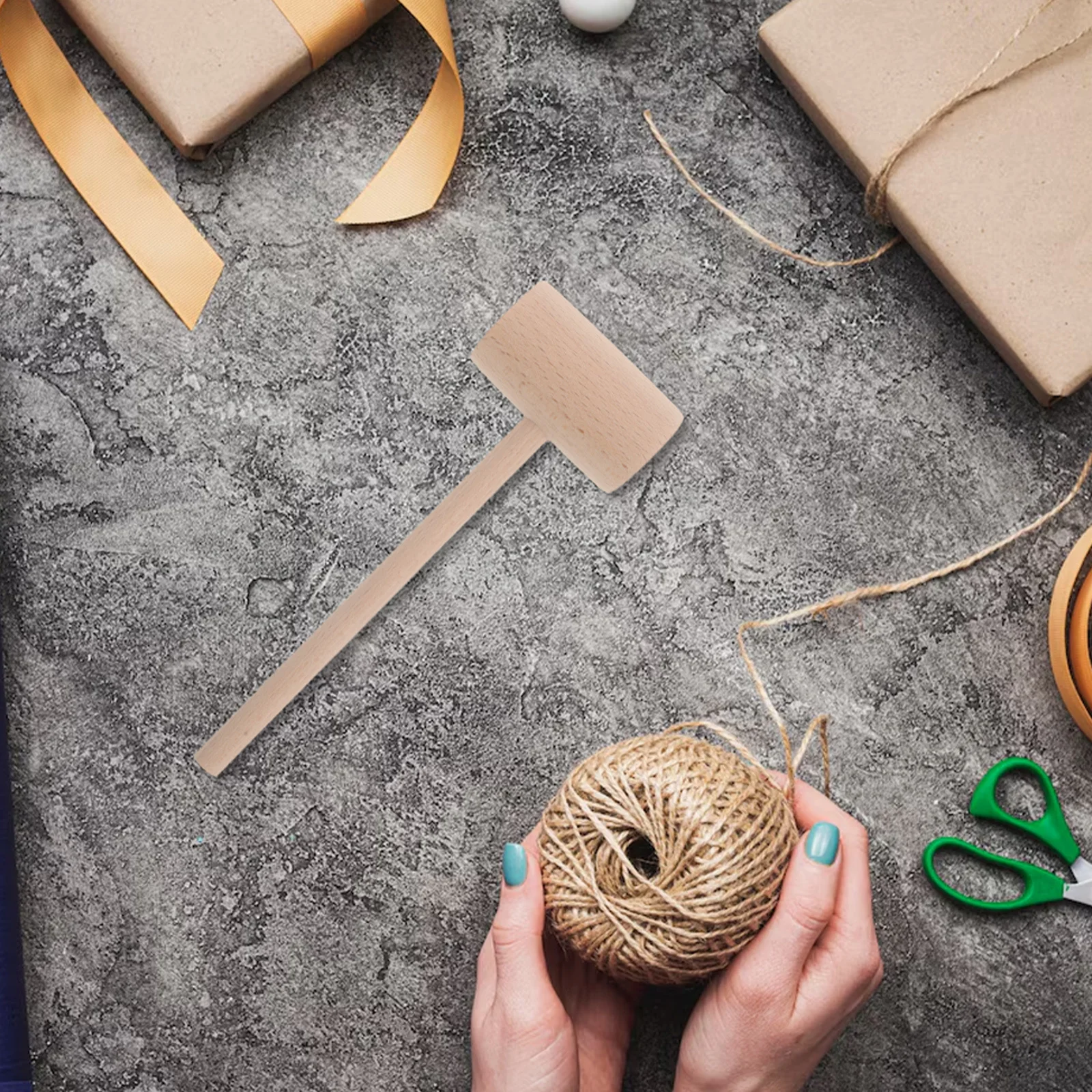 

Wooden Hammer DIY Crafts Mallet Wooden Mallet for Woodworking Carving Crafting Supplies Tool DIY Wood Hammer