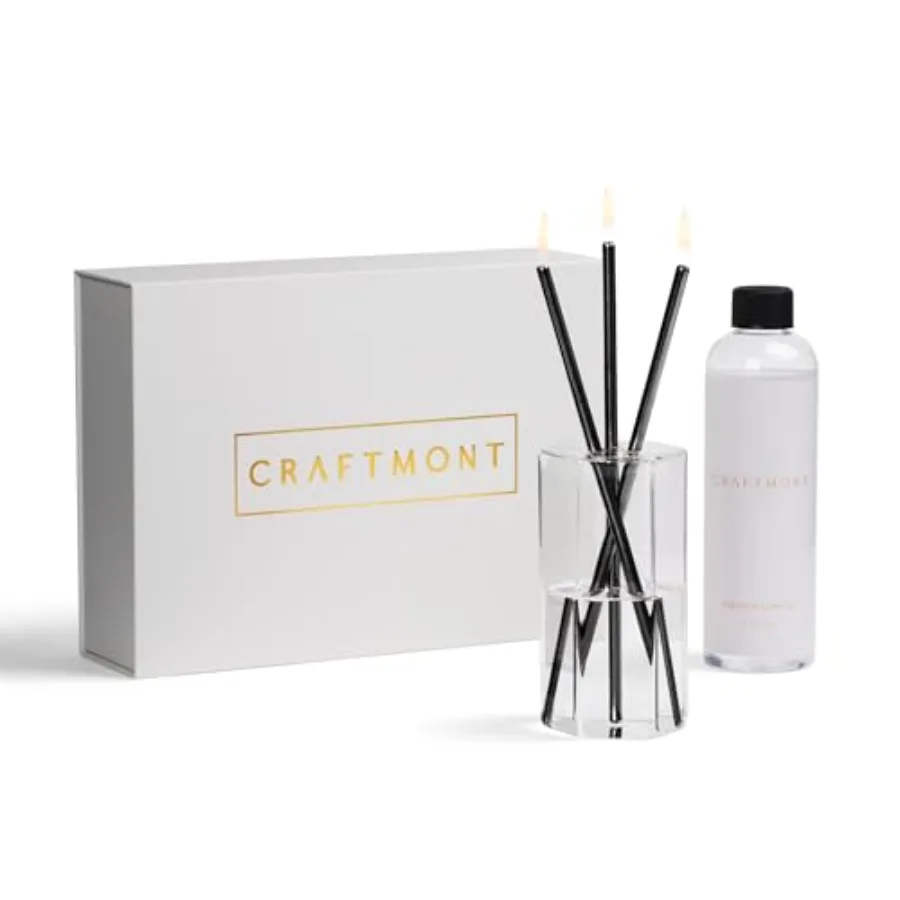 

Refillable Candle Set - Unscented Paraffin Oil Candles Set with Metal Candlesticks, Glass Vase and Steel Funnel - Decorative Ca