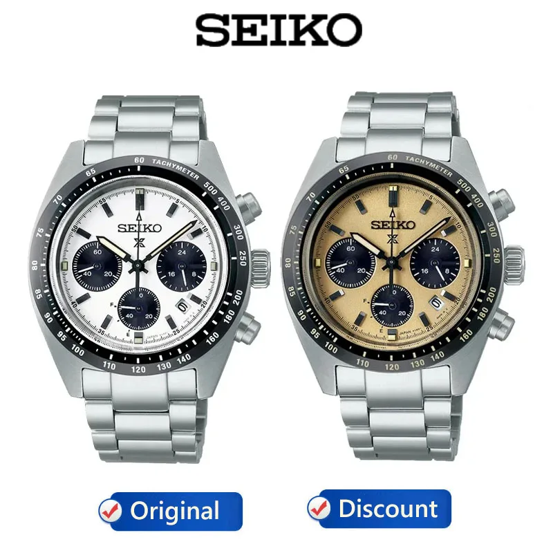 SEIKO MechanicalWatch Panda Di Three Eyed WatchPlate Chronograph Complete Calendar Original SSC813P1 Automatic Men Wristwatches