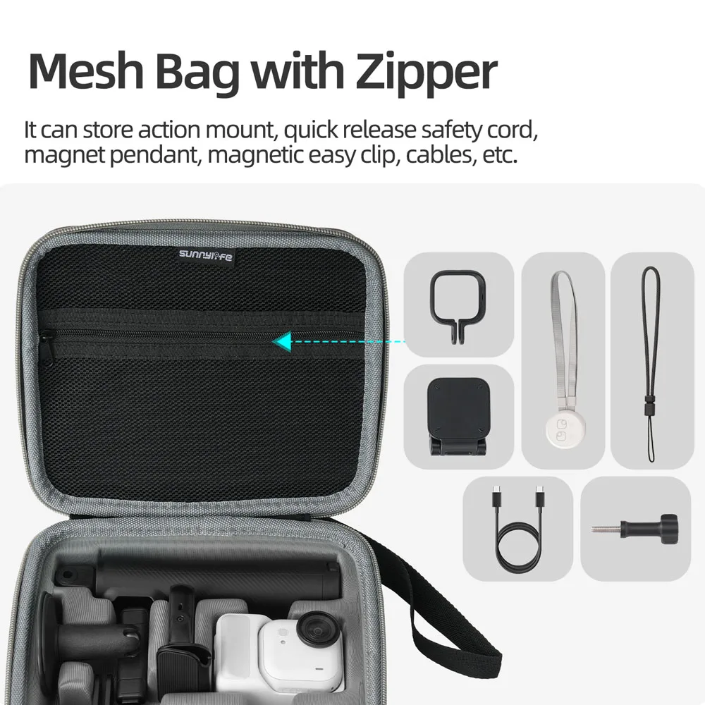 Sunnylife Storage Bag For Insta360 GO Ultra Portable Handbag Outdoor Travel Carrying Case Camera Shockproof Protective Case