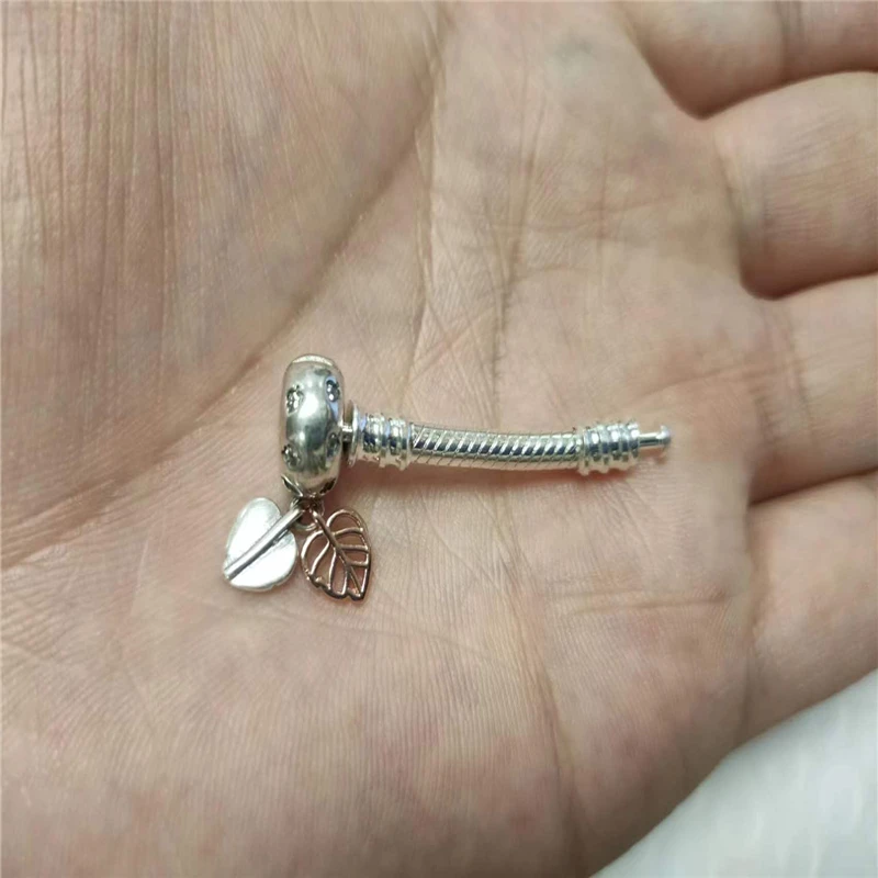 Extension de bracelet en argent sterling 925, compatible avec les bracelets à breloques originaux, pour allonger les bijoux féminins, 3,5 cm et 4 cm