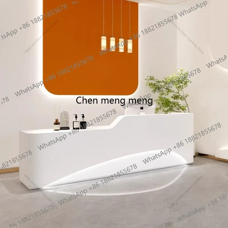

EE182 Modern Company Front Desk Reception Desk Curved Simple Dance Studio Medical Beauty Salon Bar Commercial Office Furniture