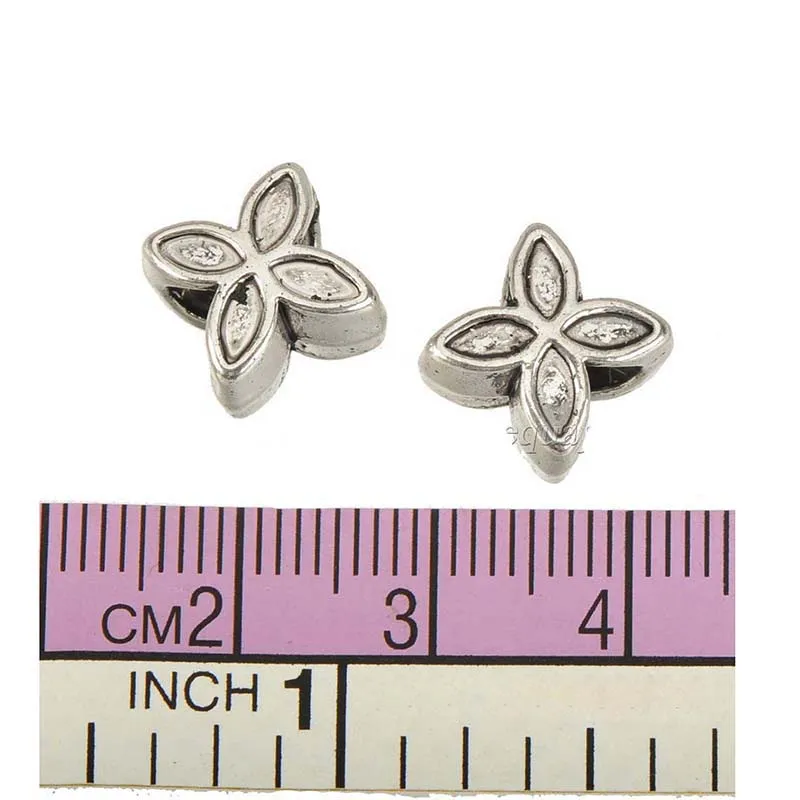 30pcs Components For Handicrafts Charms Beads Bracelets Bangles Flower Separators Silver Metal DIY Material For Costume Jewelry