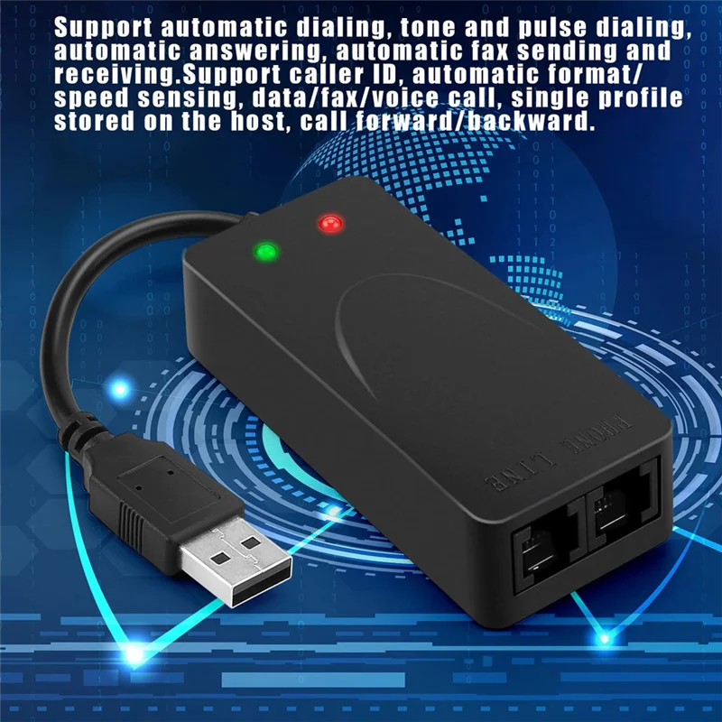 A47F-USB مودم فاكس ثنائي المنفذ USB2.0 56K V.92 V.90 سائق مودم خارجي لـ Win 7 8 10 XP تلقي إرسال فاكس على الكمبيوتر #2