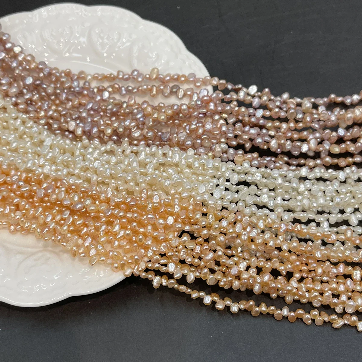 4-5mm Natural Freshwater Pearl Purple Orange White Double-Polished Bead Jewelry Make DIY Necklace Bracelet Earrings Accessory
