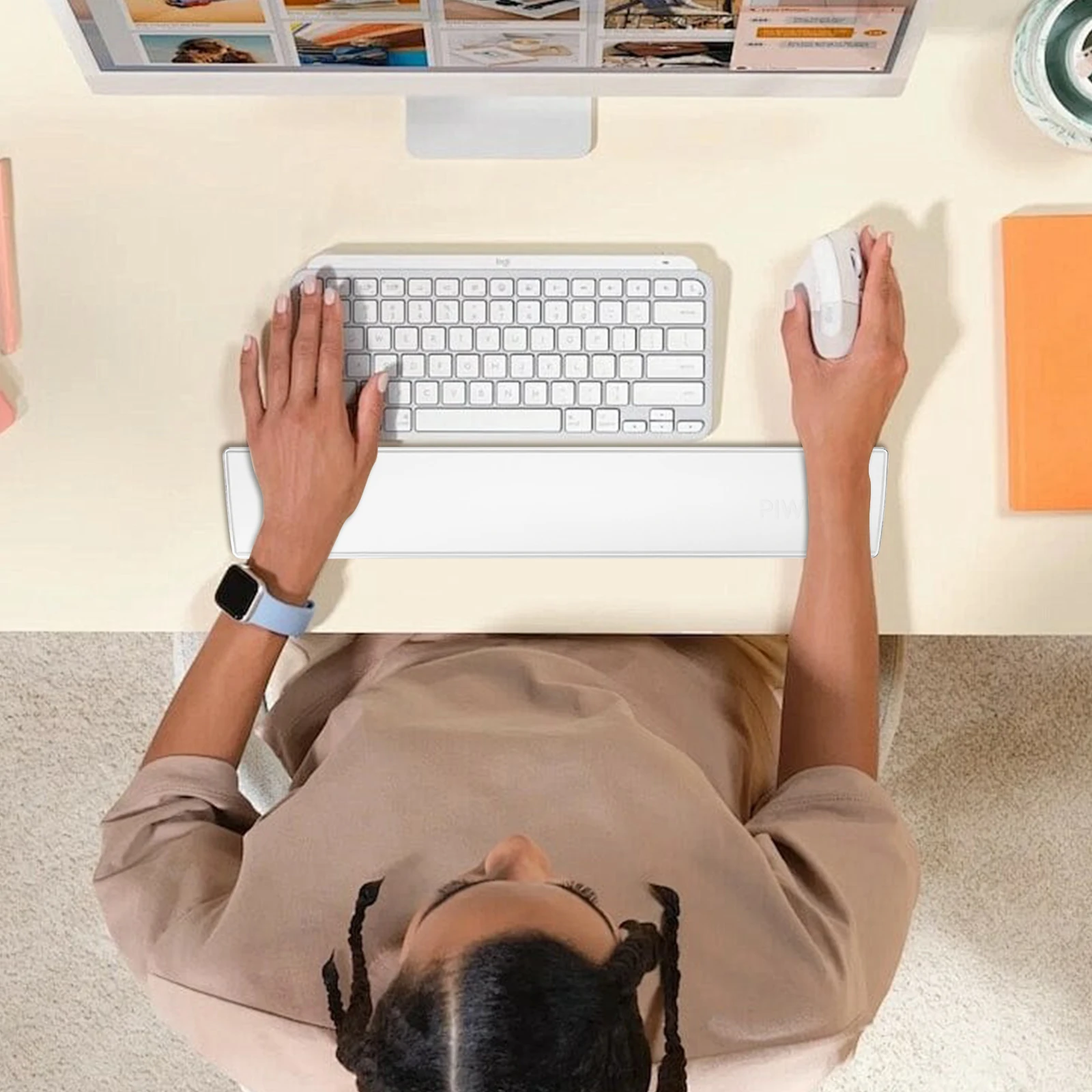 키보드 손목 받침대 인체공학적 부드러운 메모리 폼 지원 편안한 키보드 손목 받침대 컴퓨터 노트북 가정용