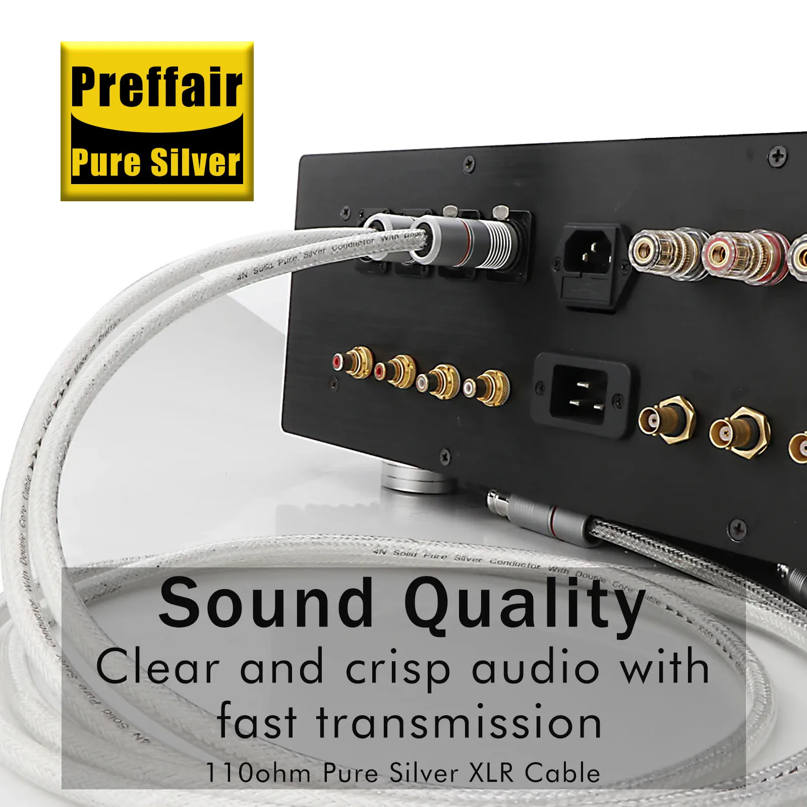 زوج كابل xlr hifi فضي نقي xlr كابل الصوت الصلبة pss الأساسية مزدوجة التدريع الحبل المتوازن xlr ذكر إلى أنثى التوصيل ل DAC #5