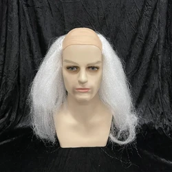 Fun Grandpa Bald Head with White and Black Wigs for Masquerade