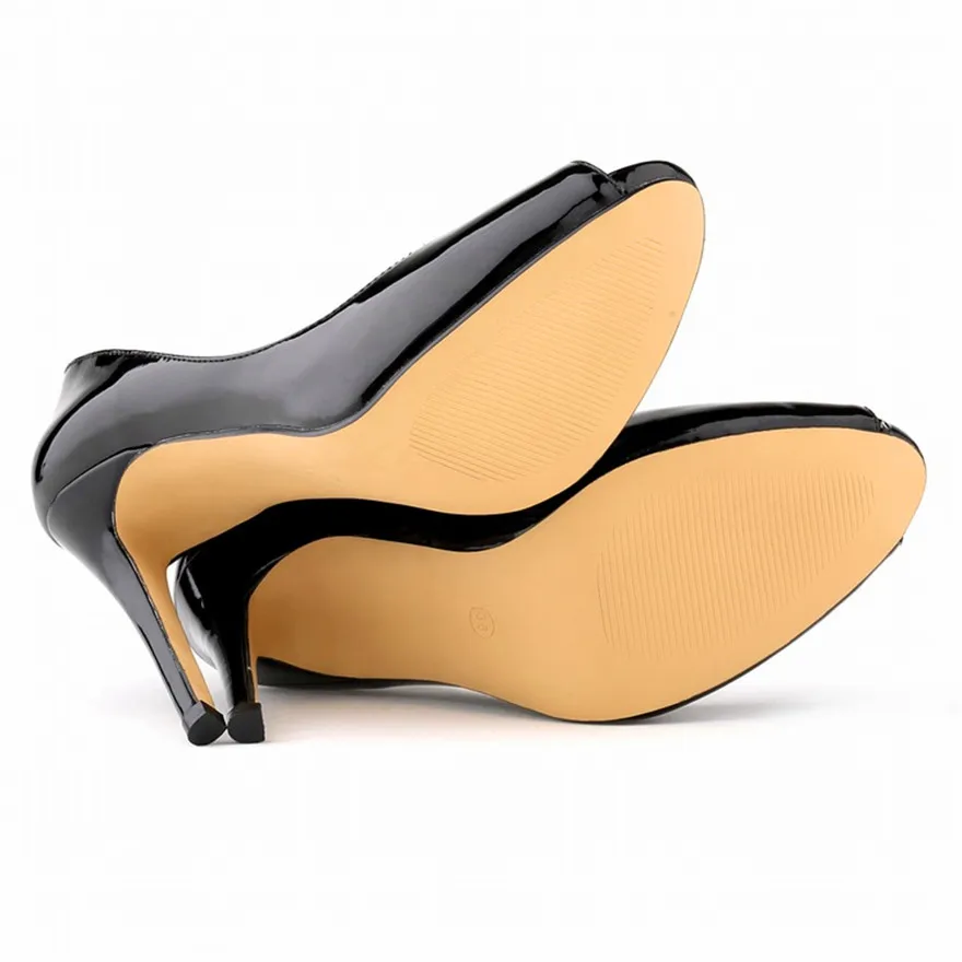 14 Colors Peep Toe Elegant Women Pumps 2025 New Patent Leather High Heels Shoes Lady Fashion Platform Shallow Wedding Shoe Dress