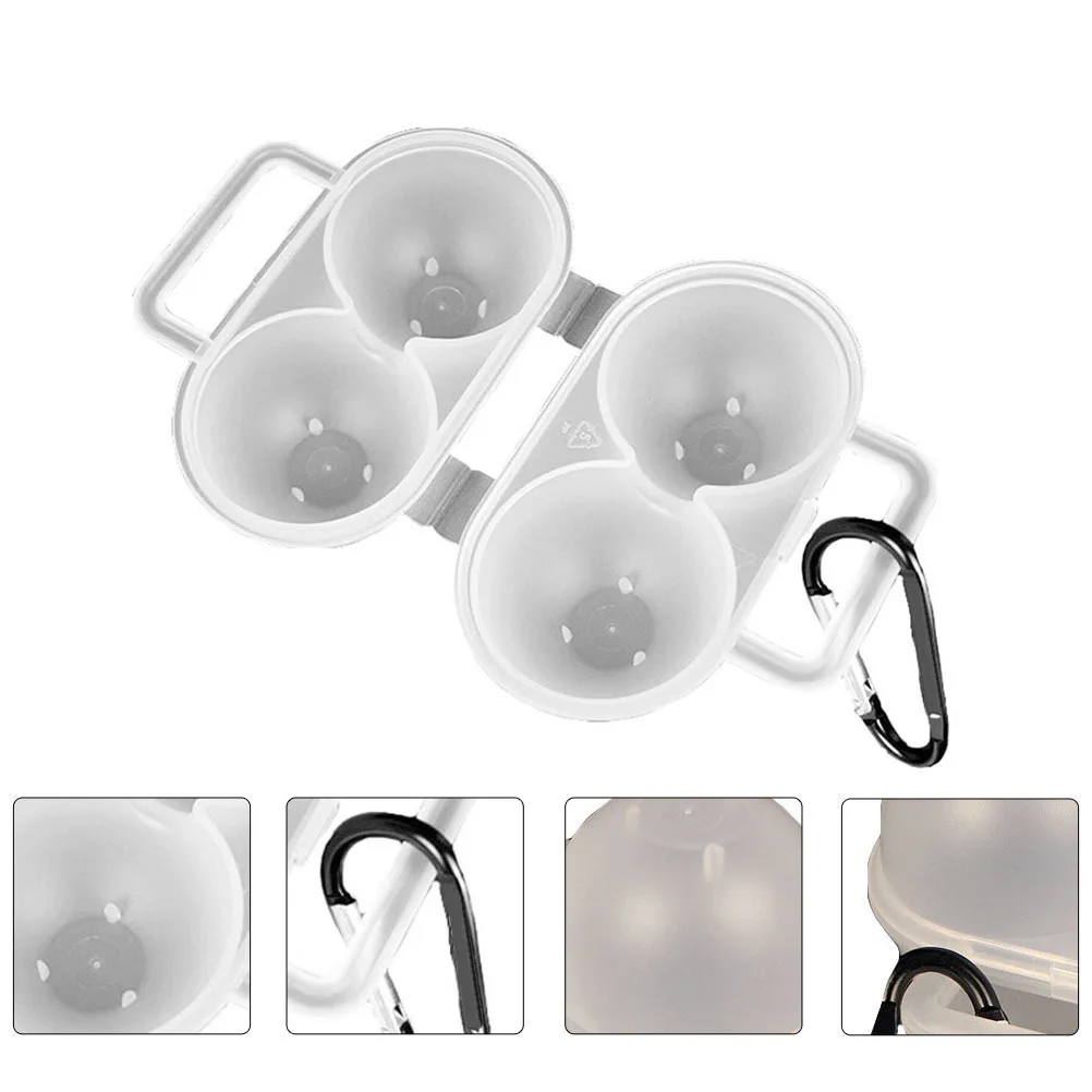 

2-Grid Portable Egg Tray with Buckle Strong Safe for Long Term Use in Picnic Camping Barbecue Fishing Road Trip