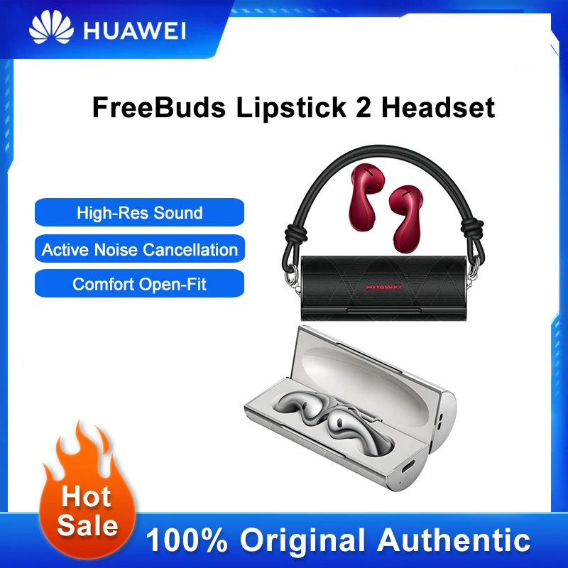 

Original HUAWEI FreeBuds Lipstick 2 Wireless Headset High-Res Sound Bluetooth Headphones Touch Comfort Open-Fit Sports Headset