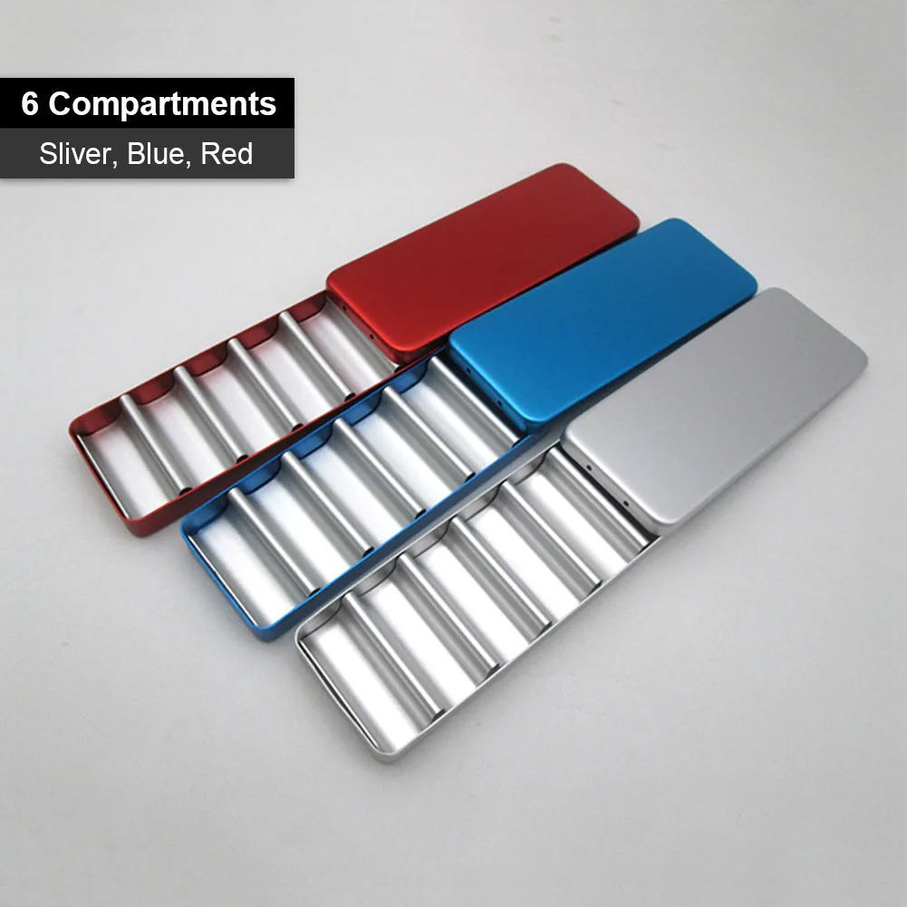 Thickened Dental Instrument Disinfection Box Bur Endo Files Storage Sterilization Case Aluminium Alloy Frosted Divided Organizer