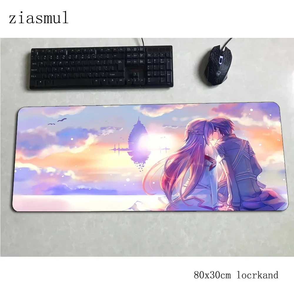 

sao Padmouse 80x30 см игровой коврик для мыши игровой заблокированный край большой коврик для мыши геймер компьютерный стол килимок для киберспорта ноутбук коврик для мыши ПК