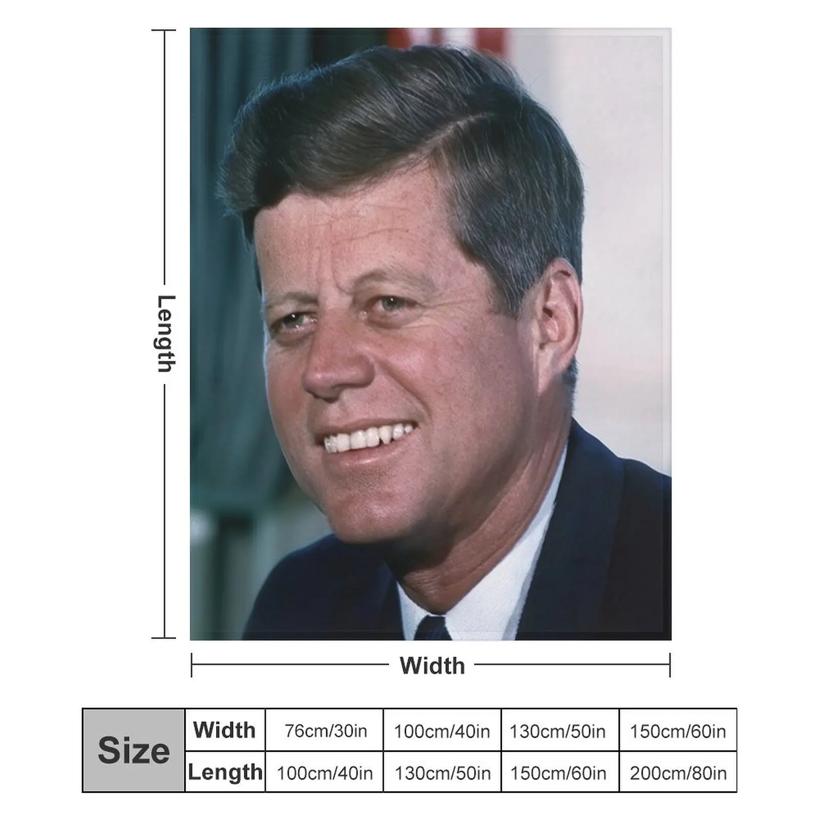 جون كينيدي JFK بورتريه رمي بطانية فاخرة لطيف منقوشة فاخرة رمي الفانيلا البطانيات