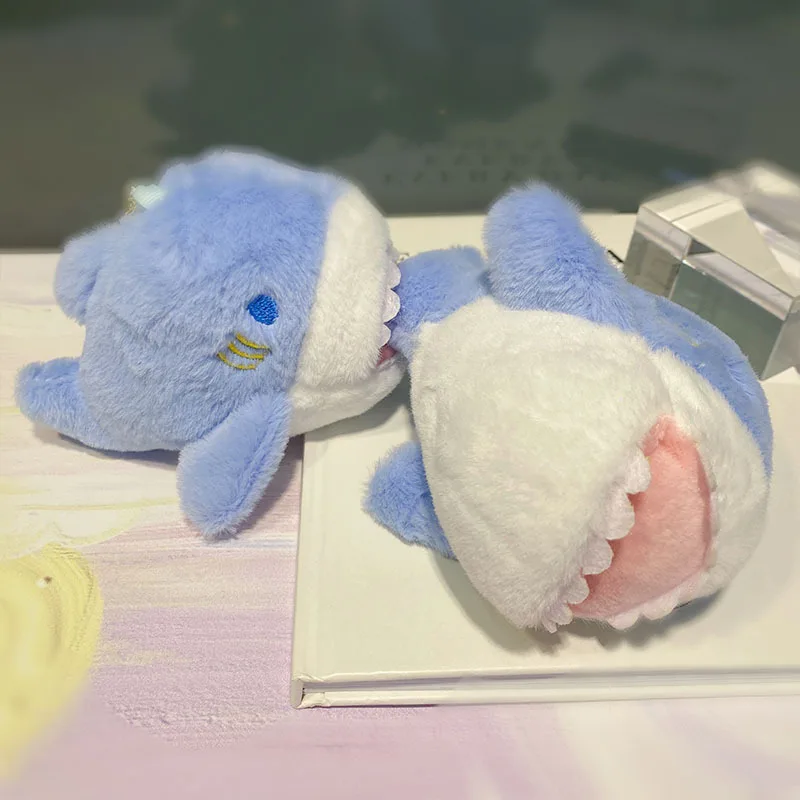 Internet celebrity same bite hand soft shark plush doll keychain hanging pieces tide card Doll machine exquisite funny  gifts