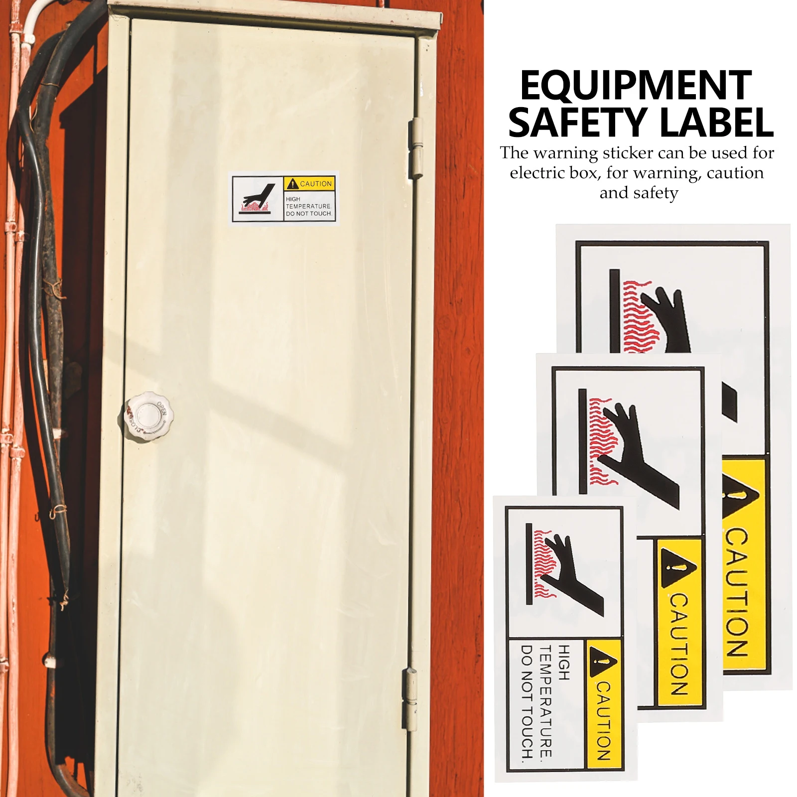 

10pcs High Temperature Warning Labels 50x25mm 70x34mm 100x50mm Safety Stickers Caution Hot Traffic Safety