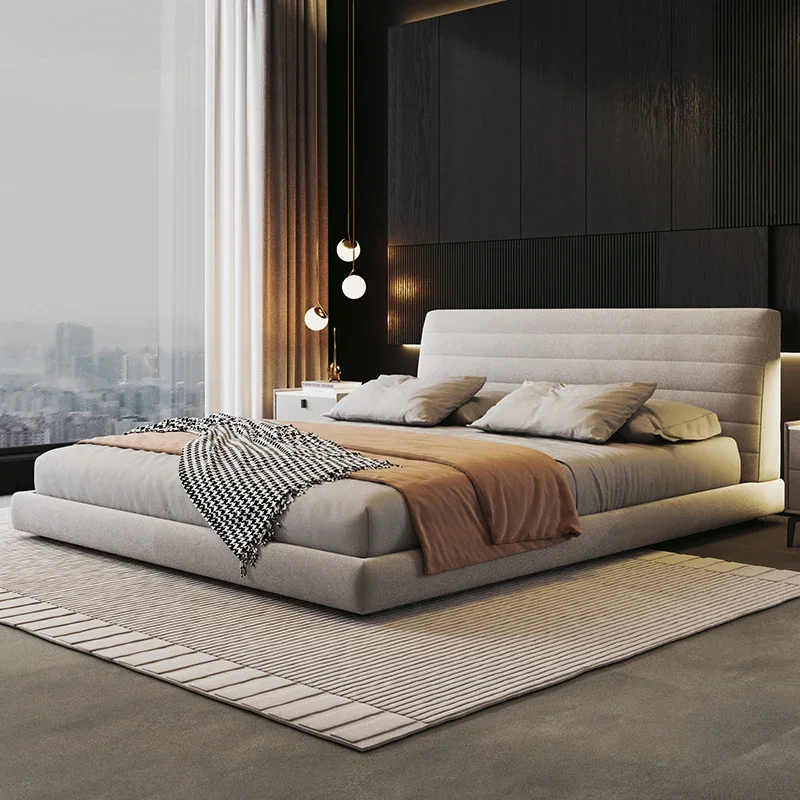 Dormitorio principal, Cama estética nórdica de calidad Simple, Cabecero de Cama de Boda de Princesa, Cama cómoda de lectura, muebles para el hogar