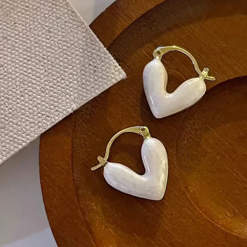 الفرنسية رومانسية النبيذ الأحمر المينا على شكل قلب قلادة أقراط الأزياء والمجوهرات للنساء ياردروب الملحقات #2