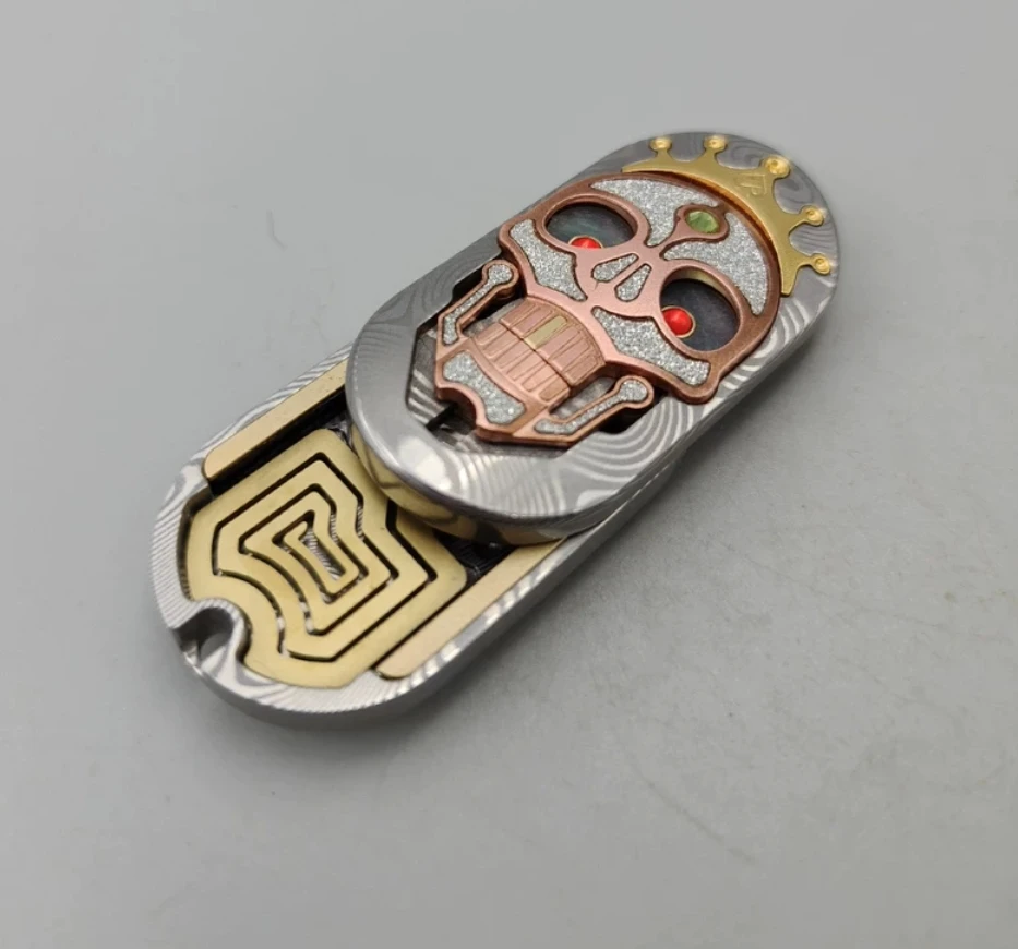 Used EDC SAS King David Damascus Steel fidget slider Decompression toys