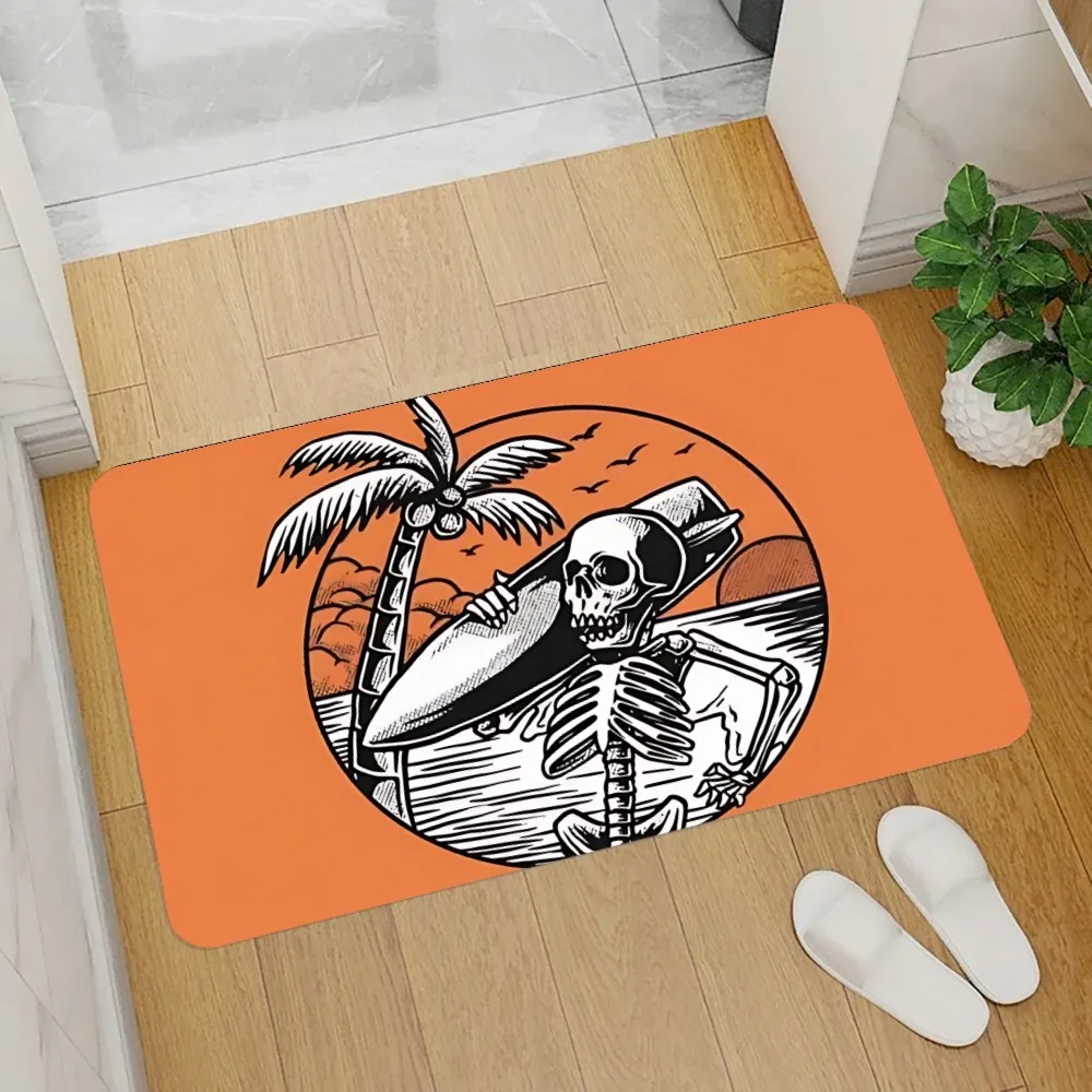 o-Mr Zogs Surfing Sex Wax Front Floor Mat Graphic Printed Flannel Doormats for Bathroom Kitchen Entrance Carpet Home Decor