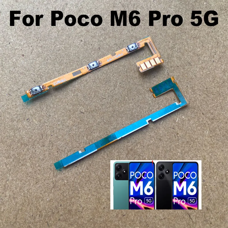 For Xiaomi Poco M6 PRO 4G 5G Power Volume Buttons Flex Cable Power On Off  Volume Button Key Flex Cable Replacement 4G 5G