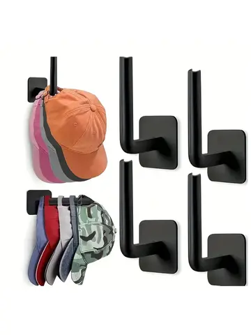 2/4PCS No Punching Strong Paste Hook Shelf Hat Rack Adhesive Hook