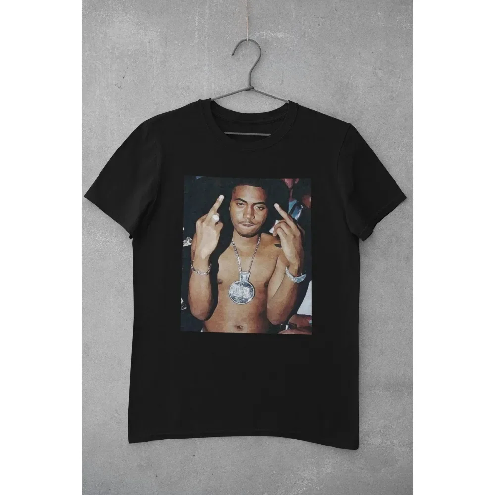 Men NAS T-SHIRT Vintage Y2k Rap Tee Hip Hop Graphic Concert Tour Merch Old School 90s Tupac Biggie Kanye Tee Sports Unisex Tee