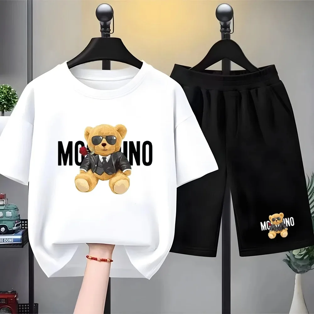 Minions Print Kinder-T-Shirt aus Baumwolle, hautfreundlich, bequem, kurzärmelig, für Jungen und Mädchen, lässiges Geburtstagsgeschenk-Outfit – Detail 5