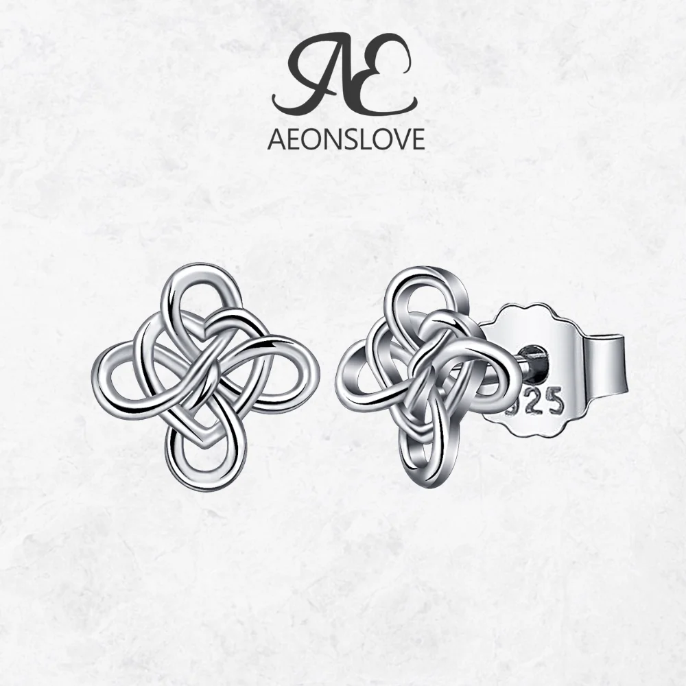 

AEONSLOVE Original 925 Sterling Silver Witches Knot Earring for Women Celtic Knot Stud Earring Wicca Pagan Jewelry Party Gifts