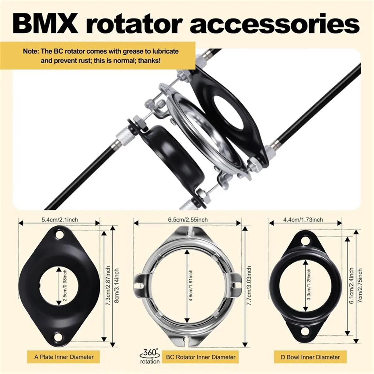 

Attractive- Bike Gyro Brake Cables Front + Rear with Spinner Rotor Complete Set, BMX Bicycle Brake Lines Set for Most Gyro Bikes