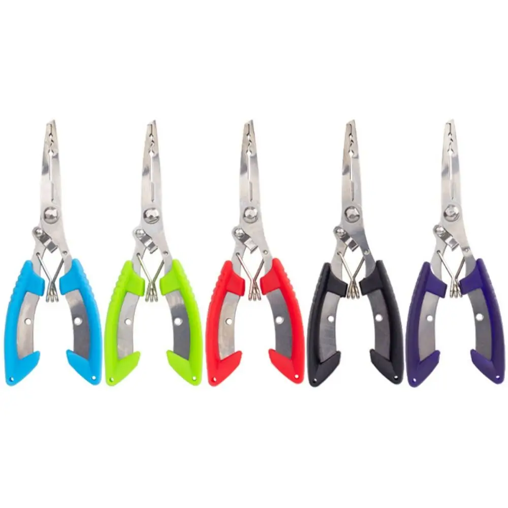 Line Cut Fishing Pliers Multi-functional with Rubber Handle Fishing Tied Hooks Pliers High-strength Anti-slip