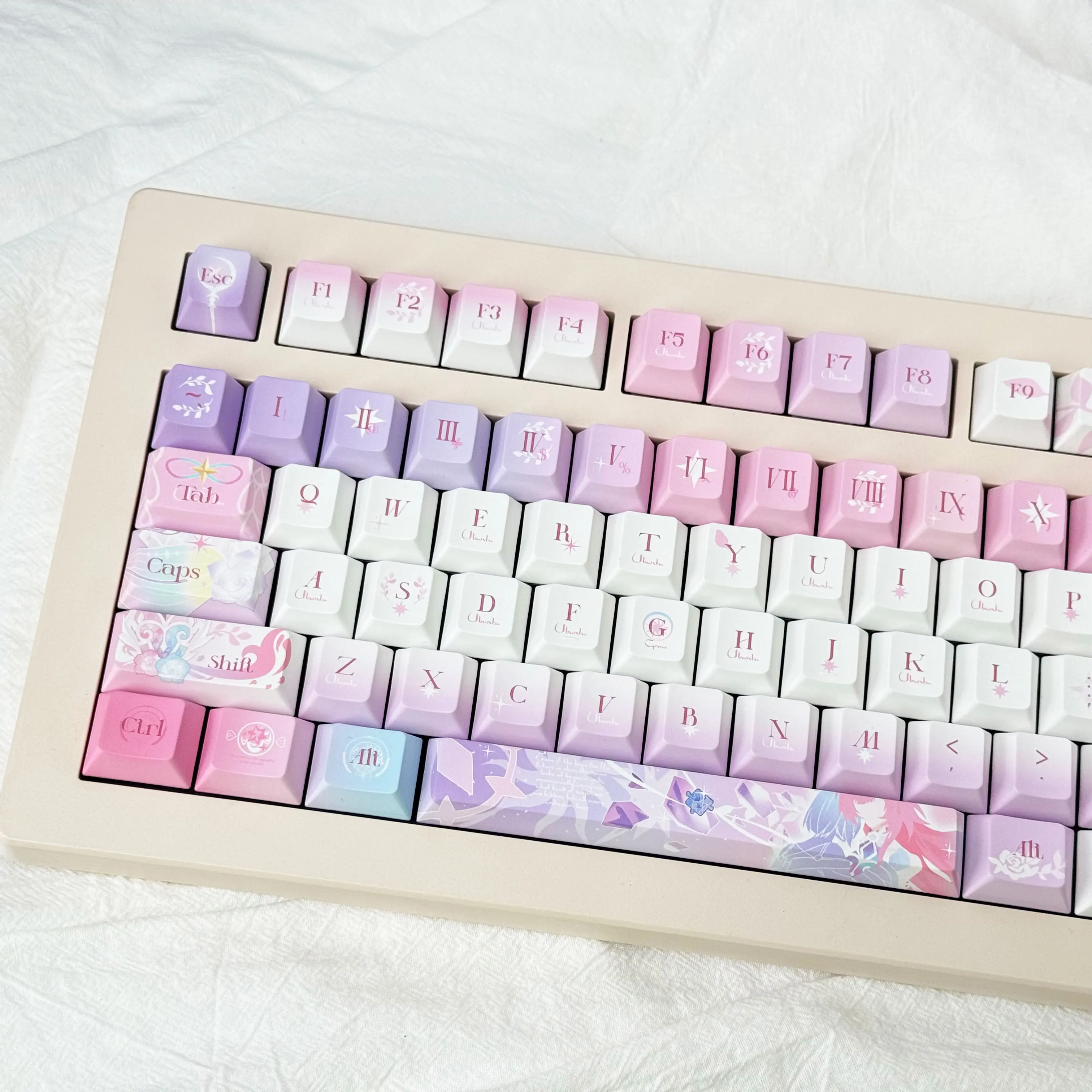 

120 клавиш Honkai Star Rail Cyrene Keycaps Аниме Keycap PBT Key Cap Cherry Profile for Made68 Mad68 Wooting 60