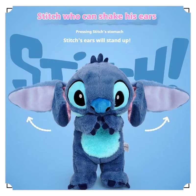 ﻿ 32cm Stitch Plush Toy Anime Lilo & Stitch Stuffed Toys Kawaii Cartoon Stitch Doll Ear Moving Doll Cute Pillow festival Gift