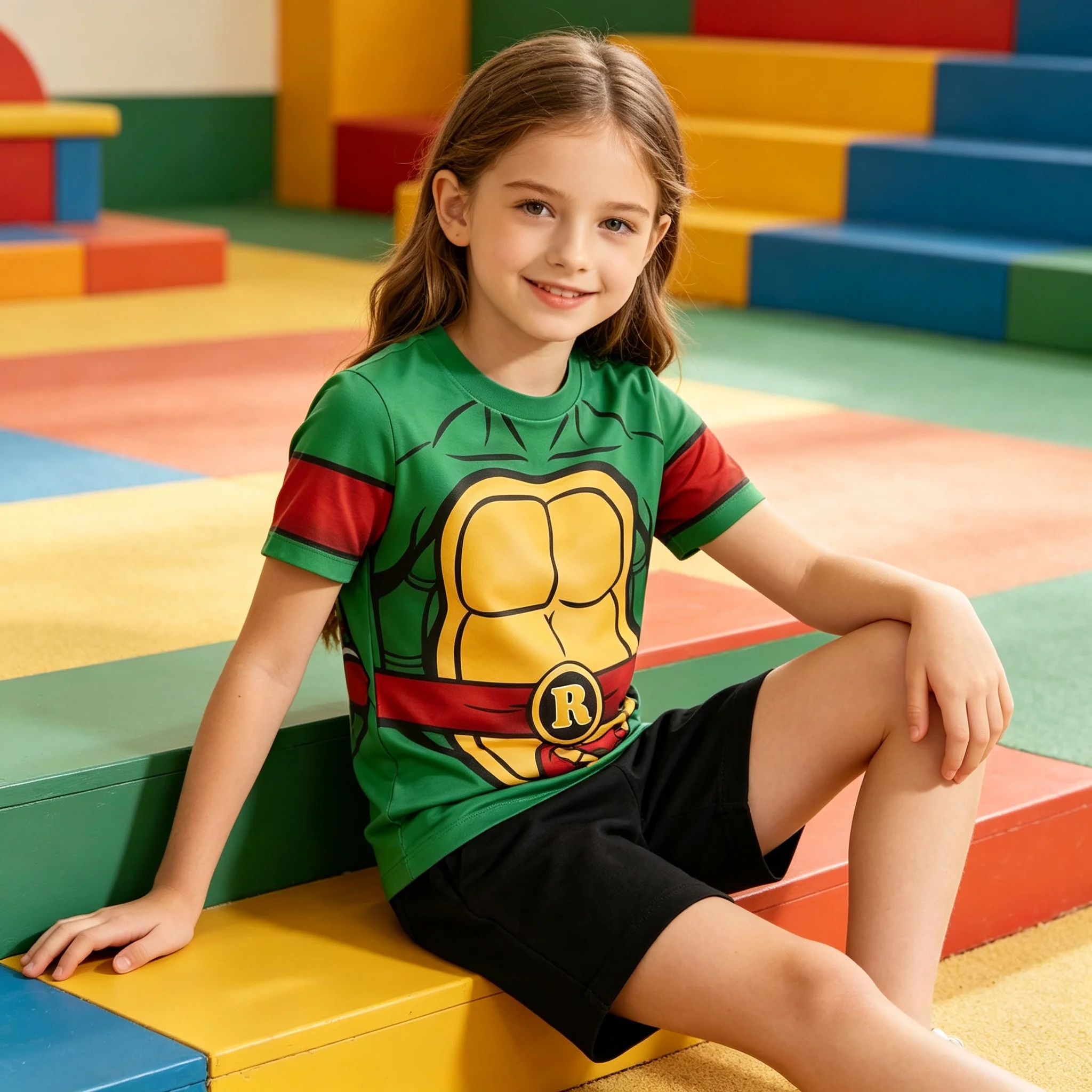 Retro Classic Ninja Turtle Graphic Summer Short Sleeve T Shirt Gender Neutral Adult Kids Casual Anime Cosplay Clothing view 2