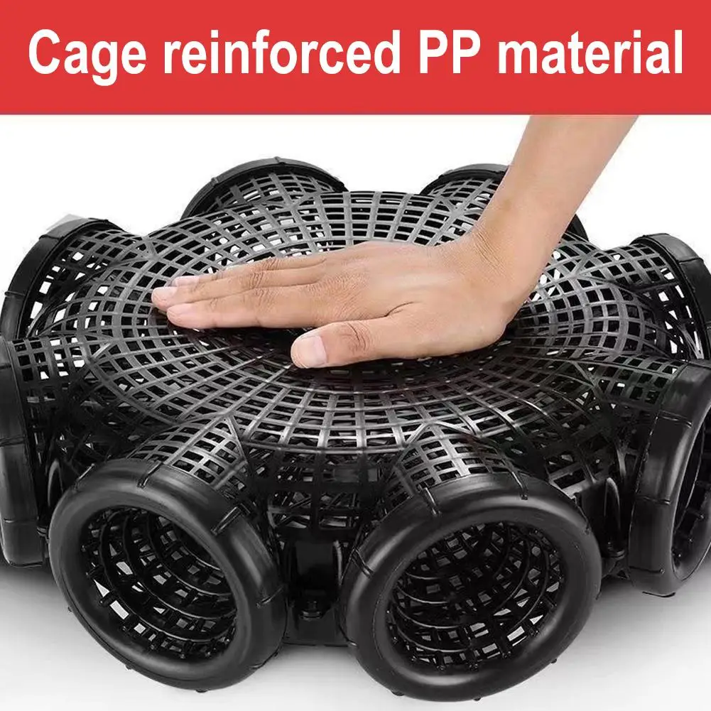 Black Fish Net Cage Fishnet Finless Eel Loach Trap Fishing Pot Plastic Container Mud Cage Container Fishing Traps 1Pcs