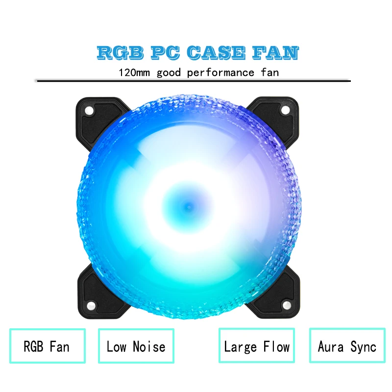 Imagem -02 - Iwongou-pc Ventilador de Refrigeração Rgb Velocidade Ajustável Ajustar Kit Led Refrigerador do Computador Aura Sync Aura Sync 12v 120 mm