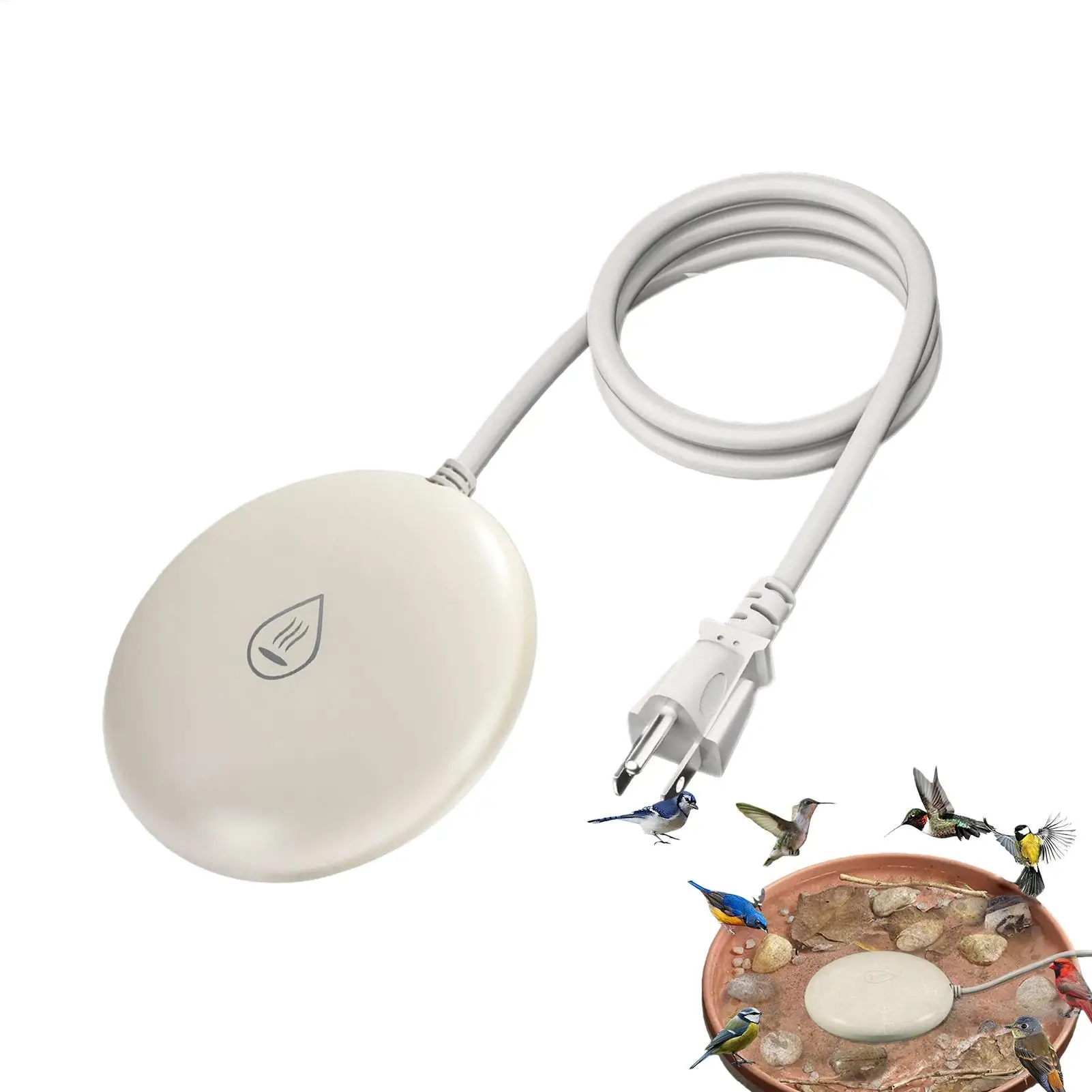 

Heater for Birdbath Bird Waterer Heater Poultry Waterer Deicer for Winter Pond Fountain Garden Lawn Patio Backyard Poultry Coop