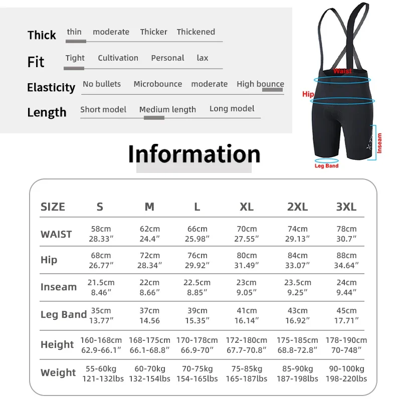 X-TIGER Road Bike Bib Pants Cycling Shorts Comfortable and breathable cycling bib trousers Quick-drying Sports Bib Pants 2024