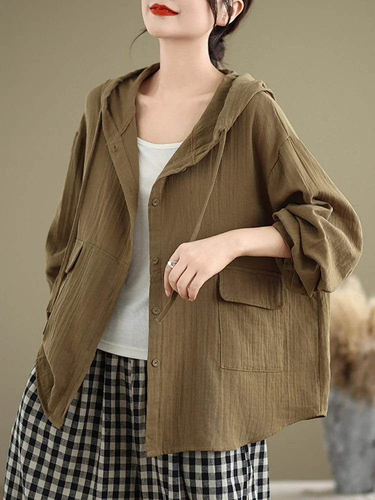 

Ранняя осень, женский тонкий хлопковый топ с капюшоном irt Jaet, свободный повседневный топ большого размера для поездок на работу, модное новое поступление