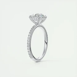 Classic 925 Sterling Sliver Engagement Wedding Promise Ring 8mm 2 Carat Round D-E Moissanite Finger Rings for Women Fine Jewelry