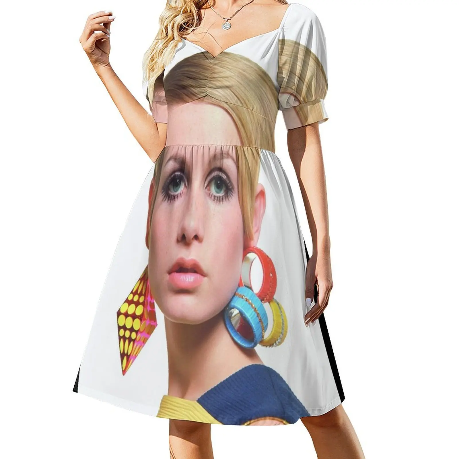

Twiggy Short-Sleeved Dress summer woman dress 2025 women dresses Clothing