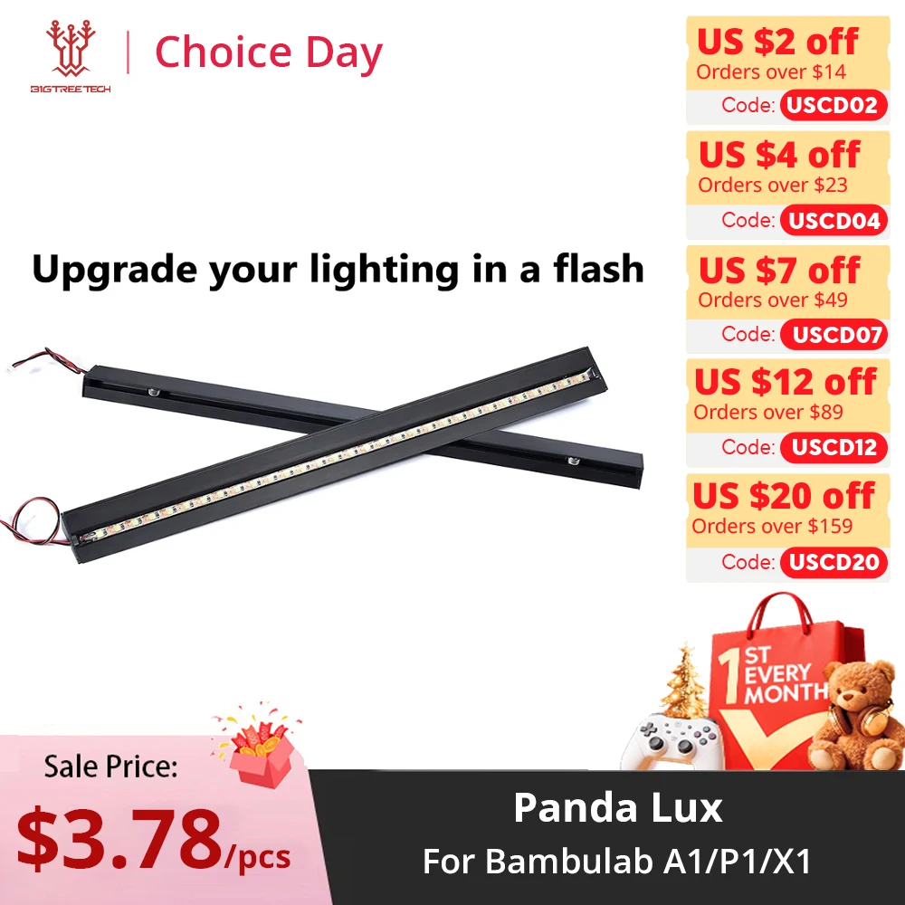 yZ[zBIGTREETECH p_bNX LED Cgo[AbvO[hLbg Bambulab P1/X1 A1 PxƖCCXg[ 3D v^i