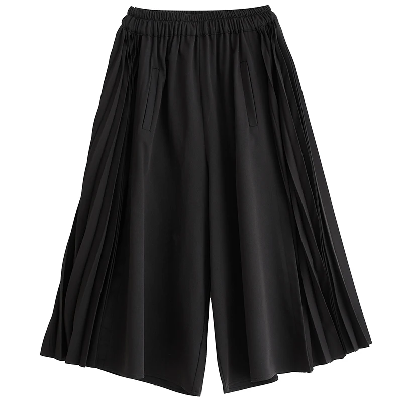 Versatile Casual Pants Straight Leg Wide Leg Thin Sle Faionable Splicing Design Summer New Arrival Hong Kong Sle Skirt