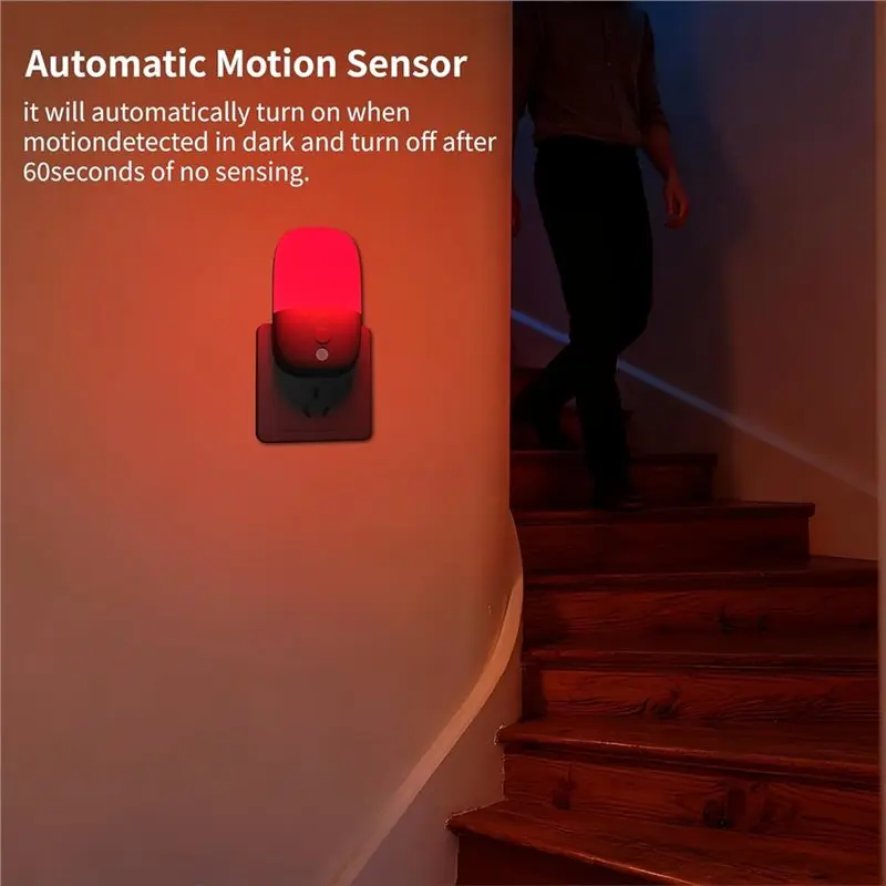 DT17 2 Pack Dimmable LED Night Light, Red and Yellow Dual Color Modes, Eye-Caring Sleep Light with Memory Function, US Plug for