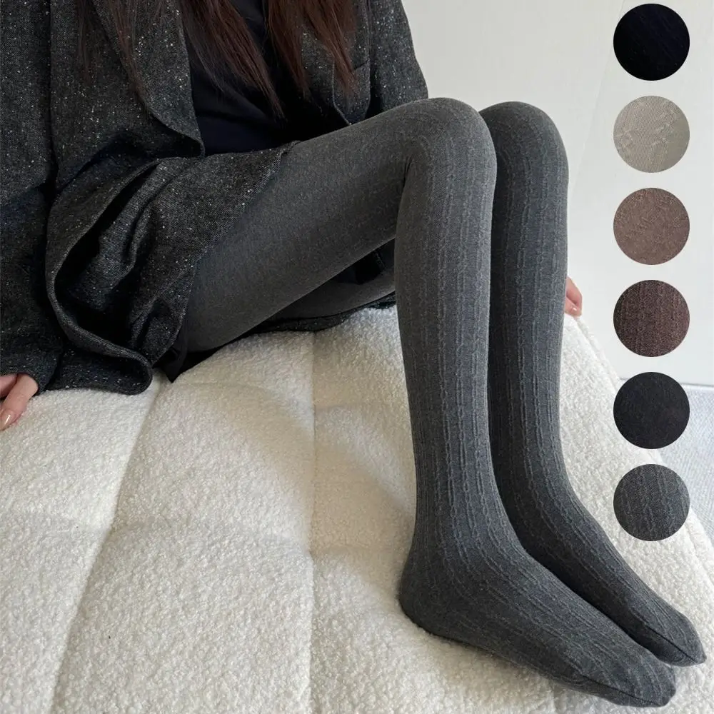 

Versatile Vertical Stripe Pantyhose Murad Color Vintage Slimming Leggings Thin Slim Thermal Winter Tights