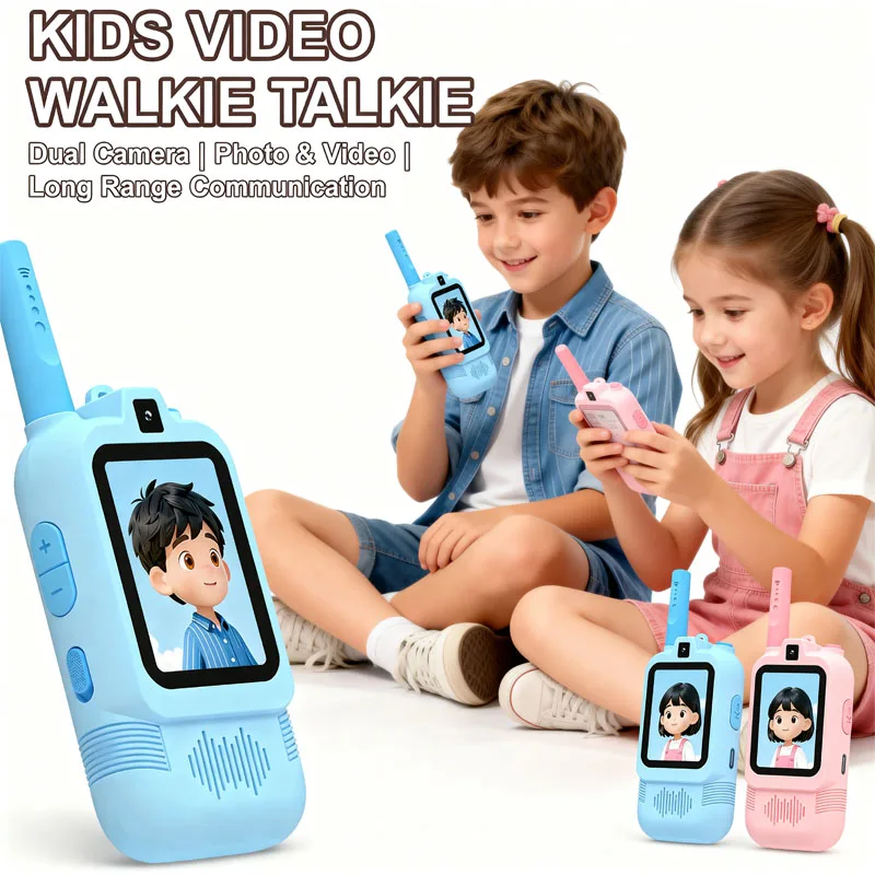 

Kids Toy Walkie-Talkie With Video Calling LCD Screen With Camera Rechargeable High-Definition Calls Children's gift