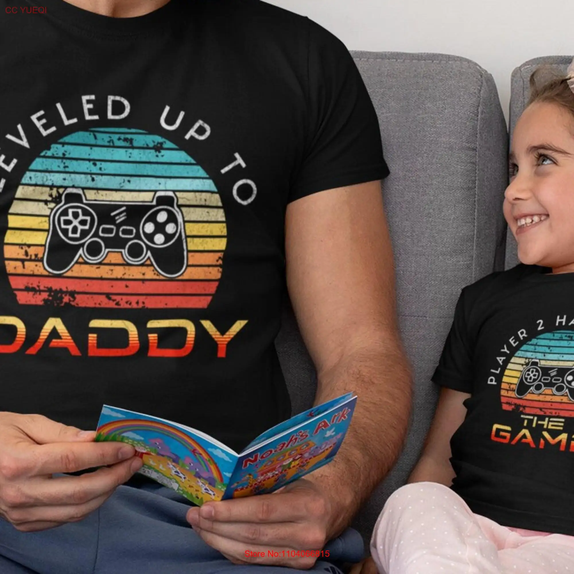 Leveled Up To Daddy Player 2 Has Entered The Game Matching Father's Day T Shirt New Dad and Kid Gamer Gaming