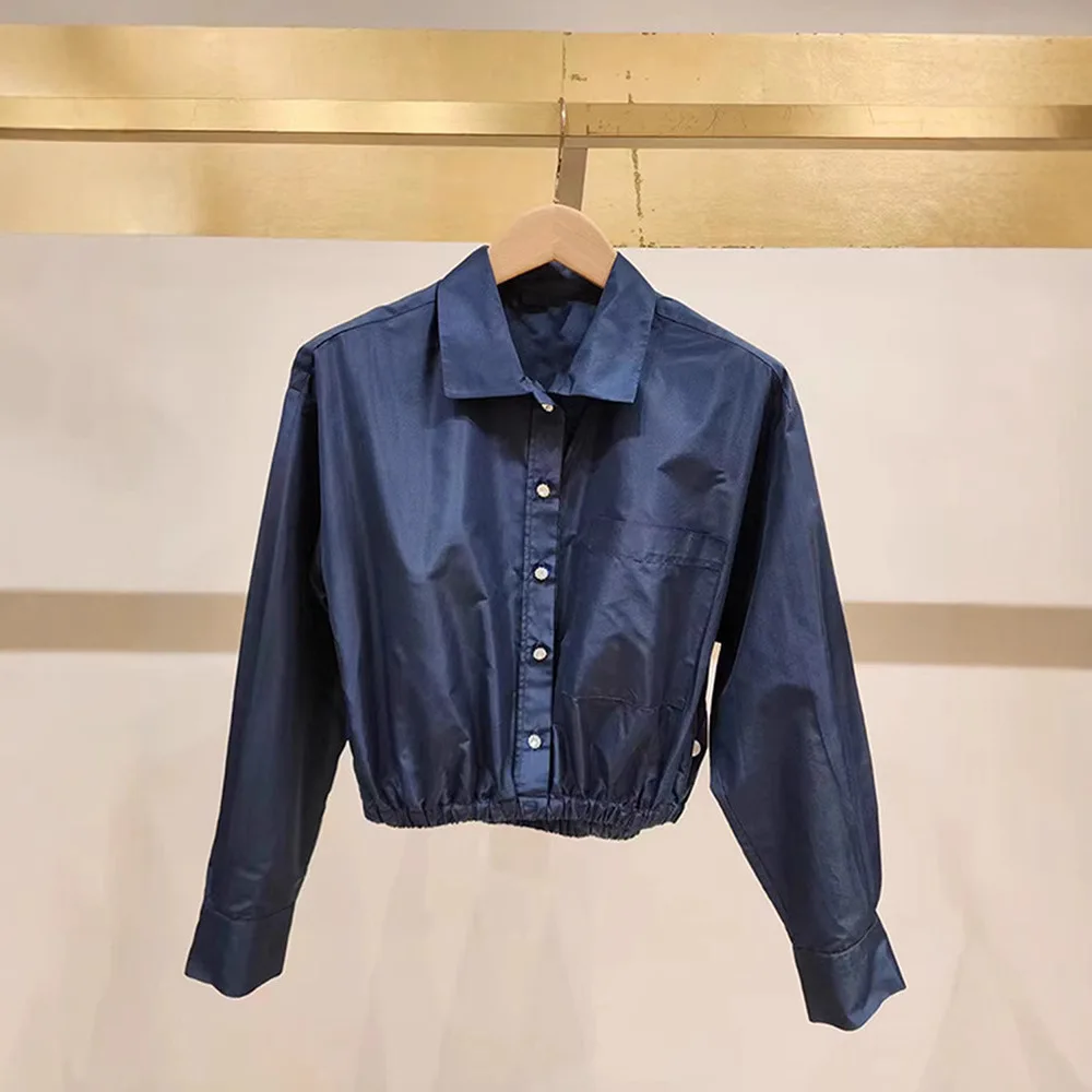 

MaSandeM Autumn 2024 Slimming Faionable Collared Elastic Waist ort Length Long Sve Women's Jaet Unique Design