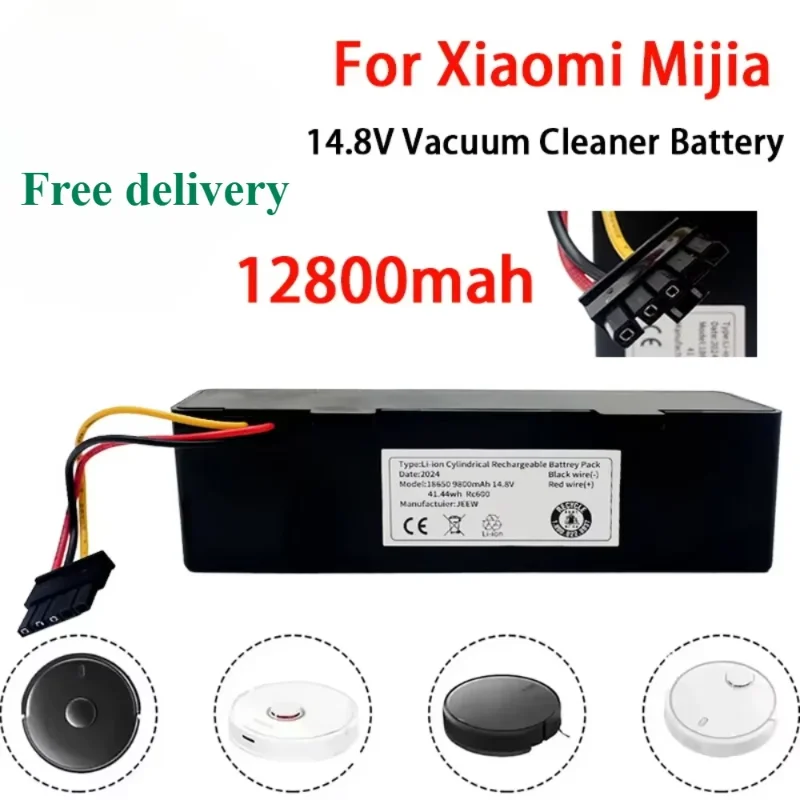 Batteria agli ioni di litio per aspirapolvere robot Xiaomi Mijia Mi Robot Vacuum-Mop P, robot per la pulizia e la spazzatura, 18650 4S1P 14,8 V 12800 mAh STYTJ02YM