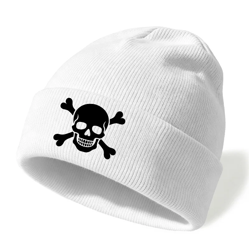 Skeleton Cross Bone Embroidery Men's and Women's Knitted Hat, Warm, Street Fashion and LeisureSkeleton Cross Bone Embroidery Men